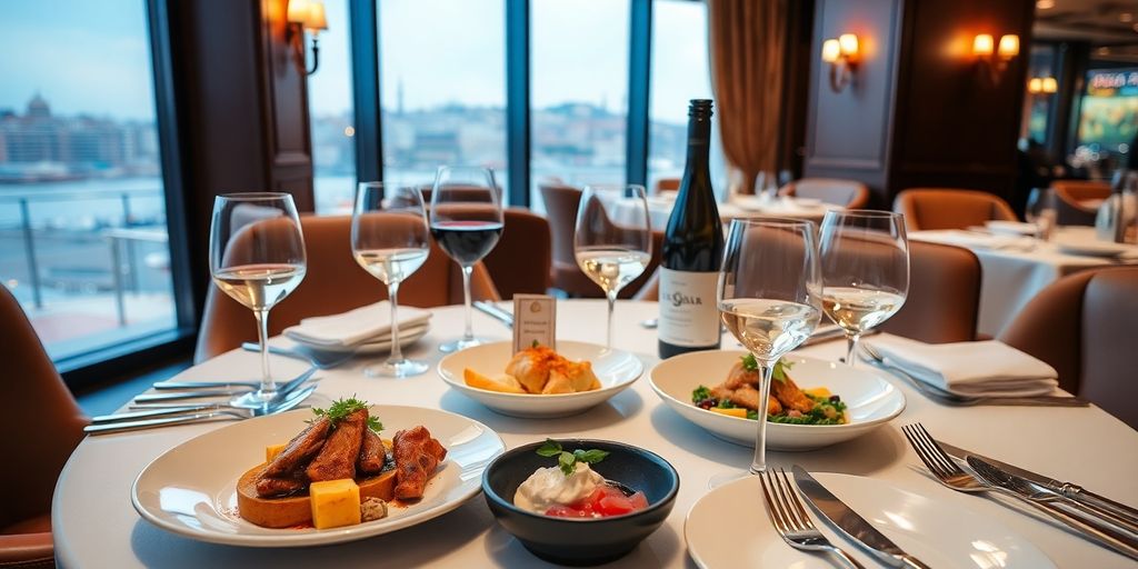 Luxury dining experience in Istanbul with gourmet dishes.